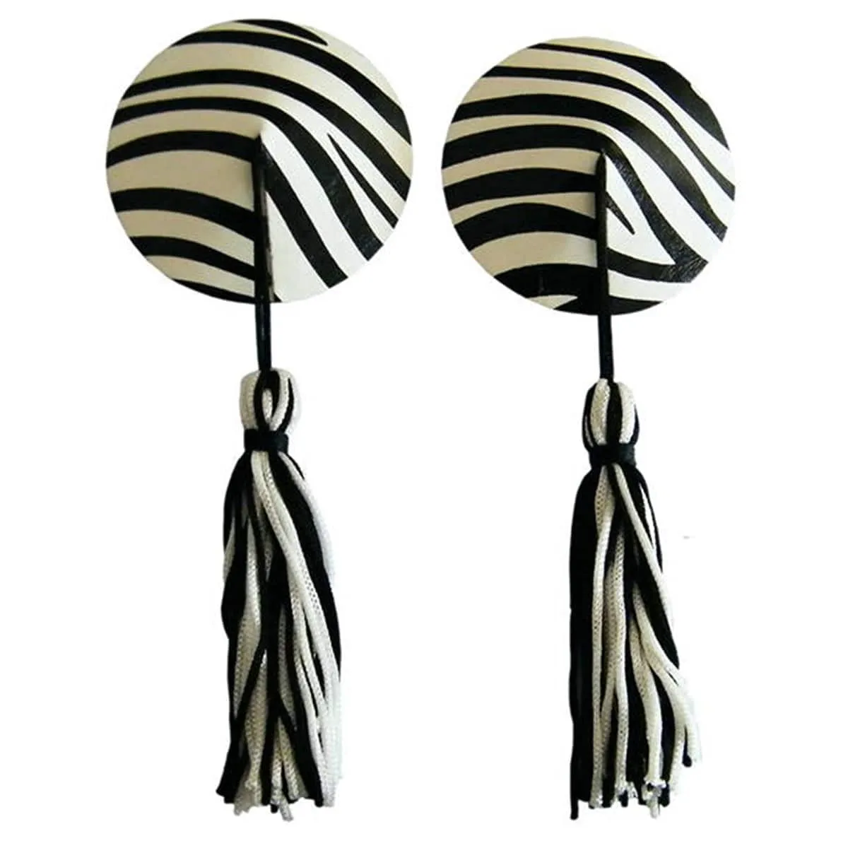 Zebra Print Nipple Tassels