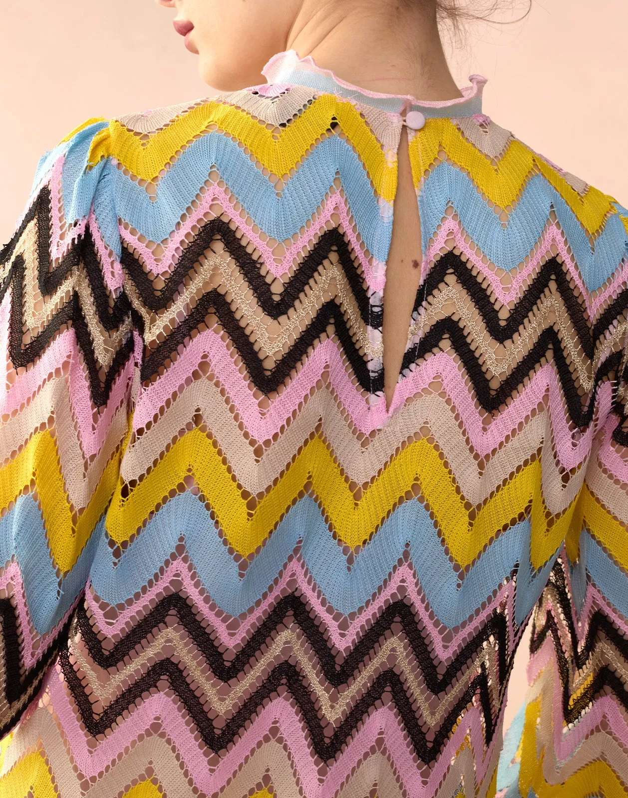 Zigzag Knit Shift Dress