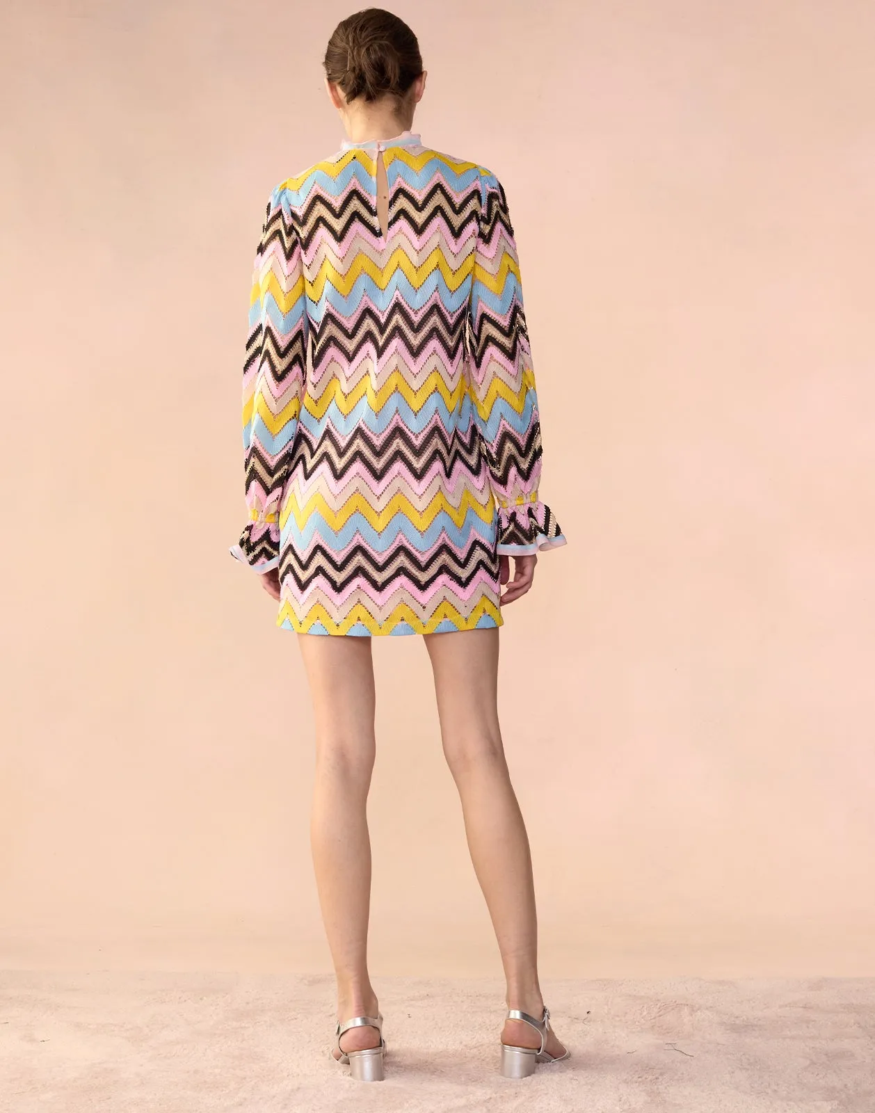 Zigzag Knit Shift Dress