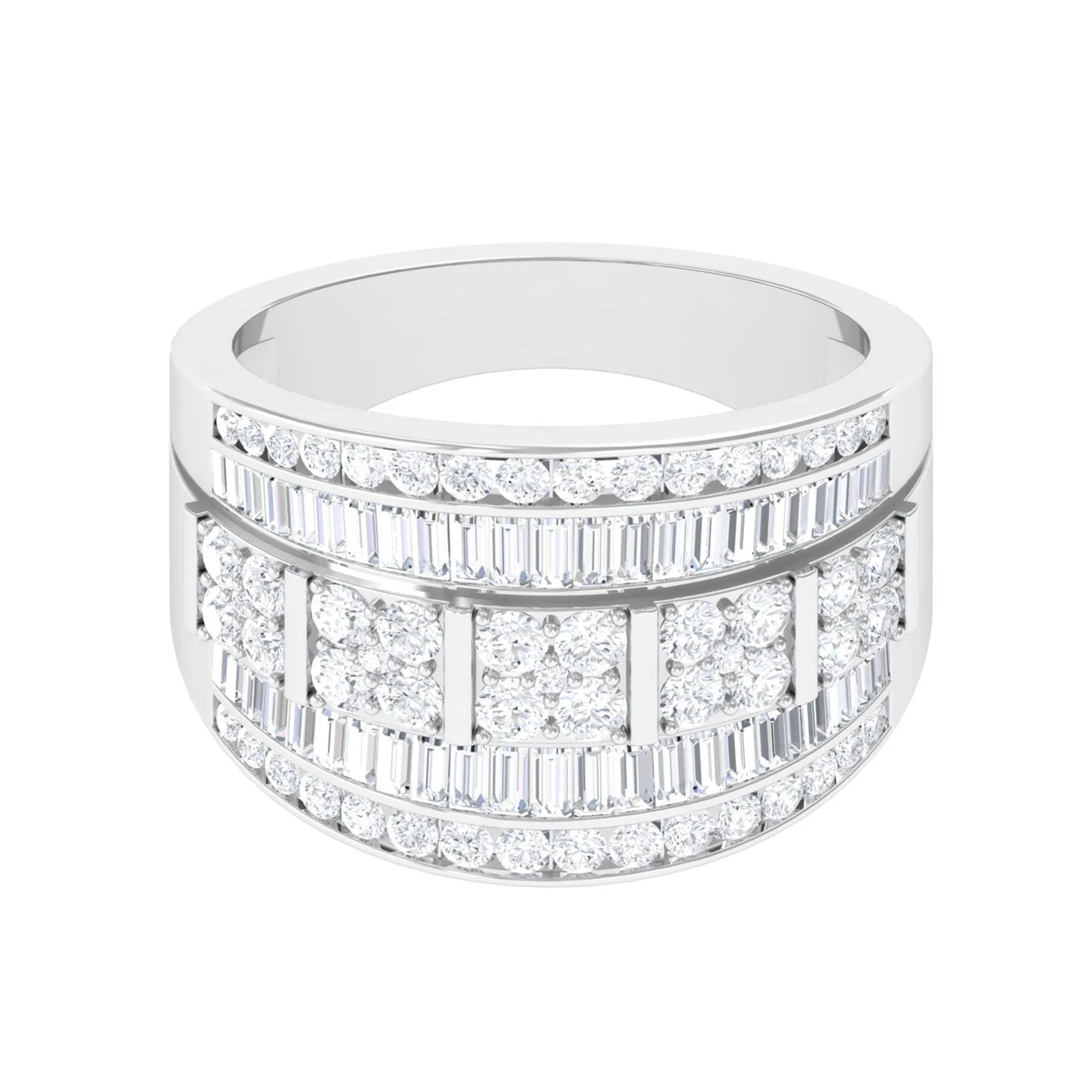 Zircon Statement Wide Wedding Band Ring