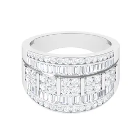 Zircon Statement Wide Wedding Band Ring