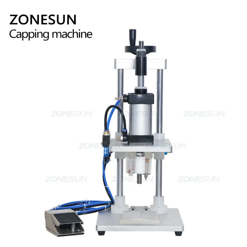 ZS-GK5 Pneumatic Perfume Glass Bottle Capping Machine Desktop Perfume Collar Small Bottle Crimping Pressing Machine