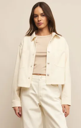 ZSU All Day Cropped Denim Jacket Off White