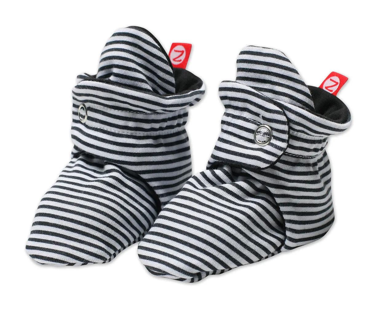 Zutano Cotton Baby Booties Candy Stripe Black - Retired